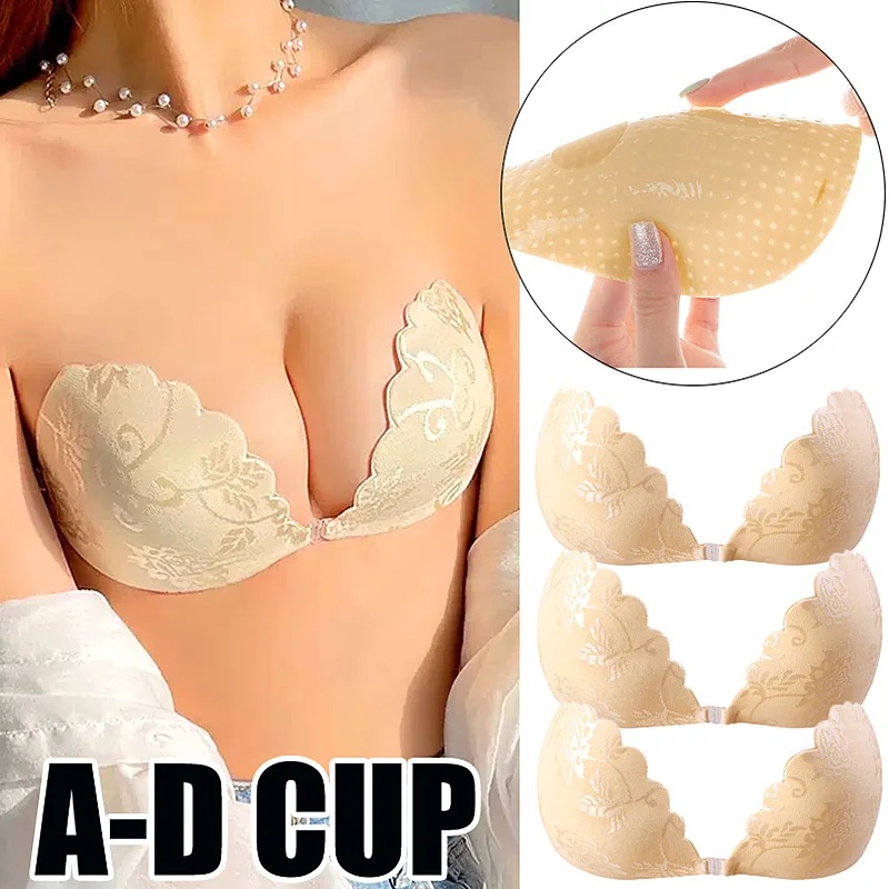 

Sexy Silicone Chest Stickers Push Up Bra Lace Embroidery Self Adhesive Bra Invisible Cover Bra Pad Sexy Strapless Breast Petals