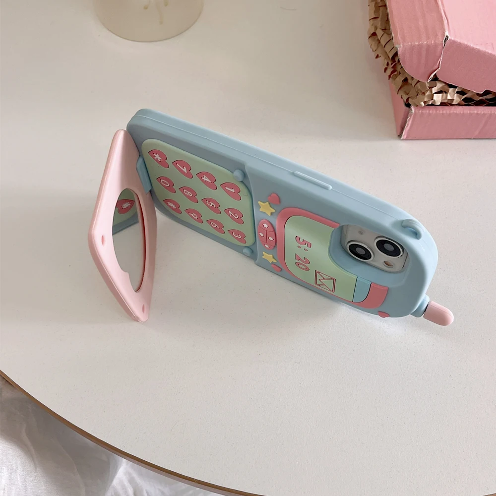 3D For Nokia Flip Mobile Phone Soft Phone Case For iPhone 11 12 13