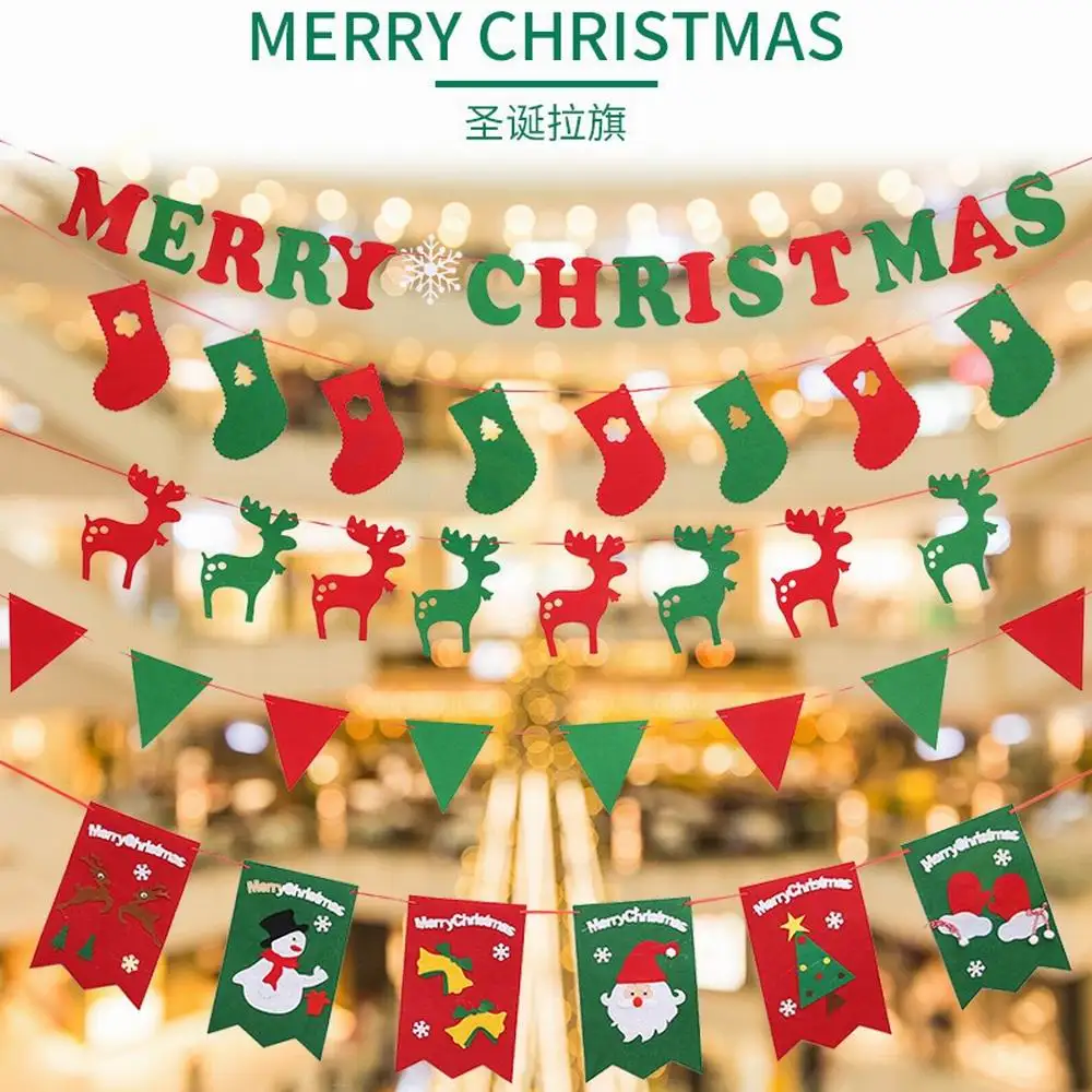 Christmas Banner Ornaments Flags for Home