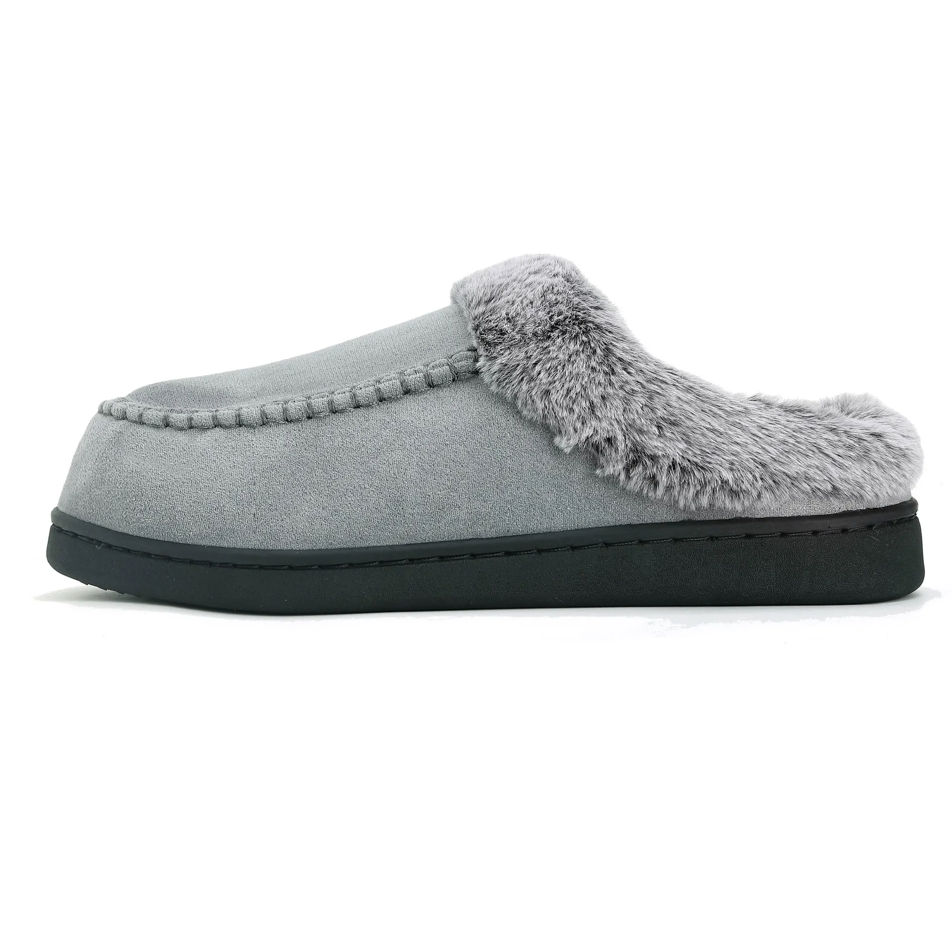 Shevalues Winter Fuzzy Herren-Hausschuhe, rutschfest, dicker Boden, Innenrutschen, gemütliche Hausrutschen, Plüschfutter, warme Outdoor-Hausschuhe – Detail 7