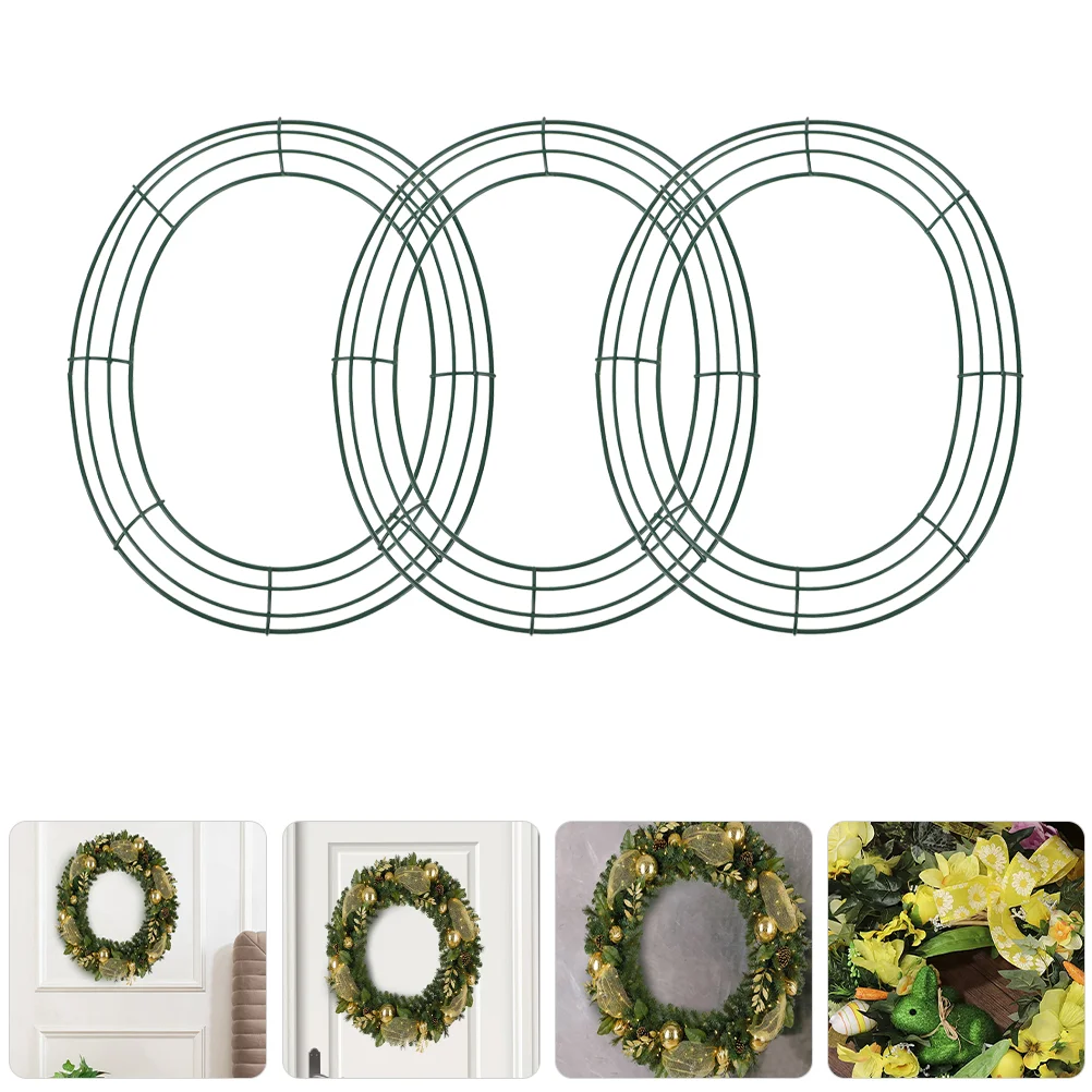 

Oval Shaped Wreath Frame Easter Egg Shaped Metal Wire Wreath Frame 30X25Cm Round Green Metal Diy Floral Crafts Wire Wreath