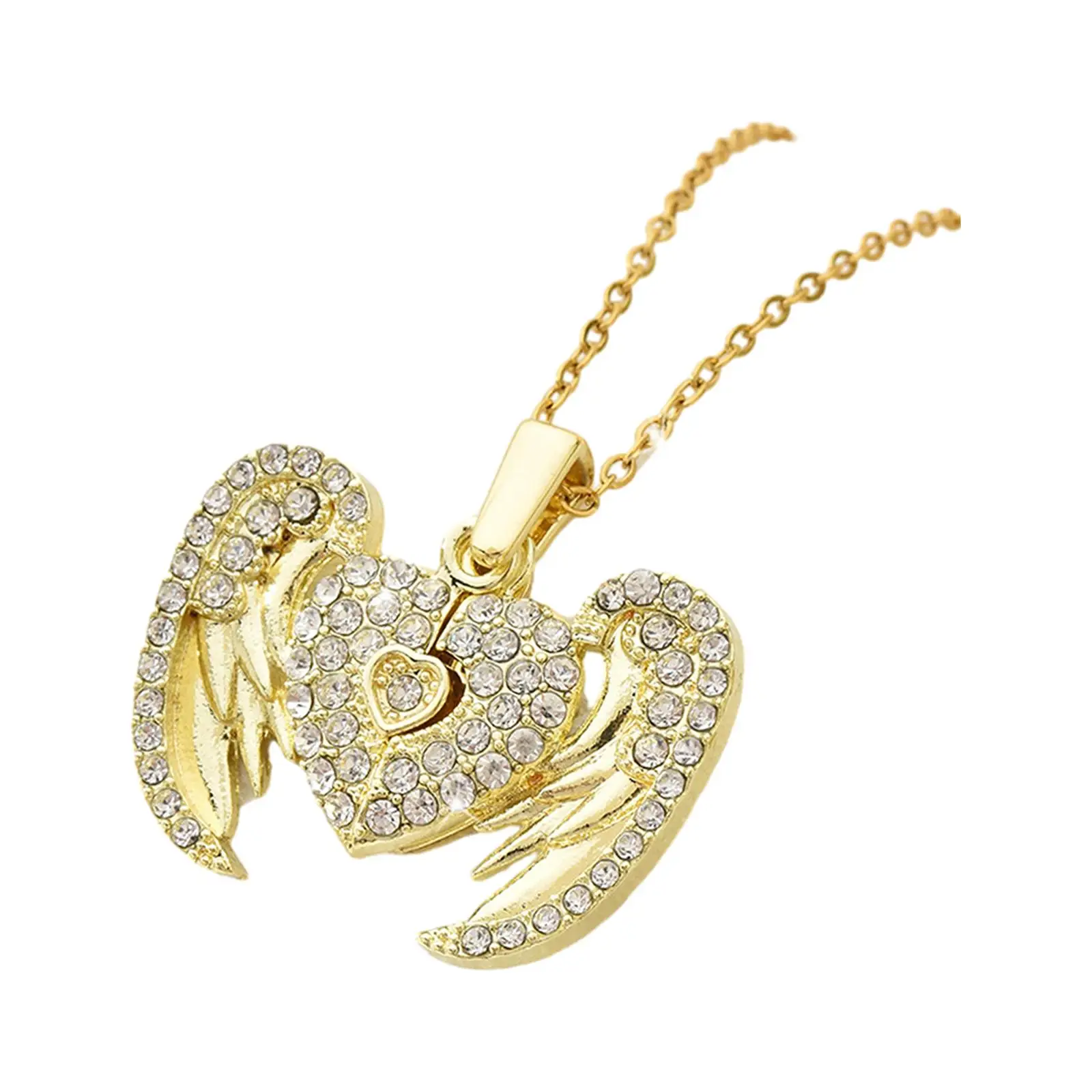 

Angel Wing Heart Pendant Necklace Personalized Heart Locket Necklace Charm Necklace for Gift Anniversary Christmas Women Mom