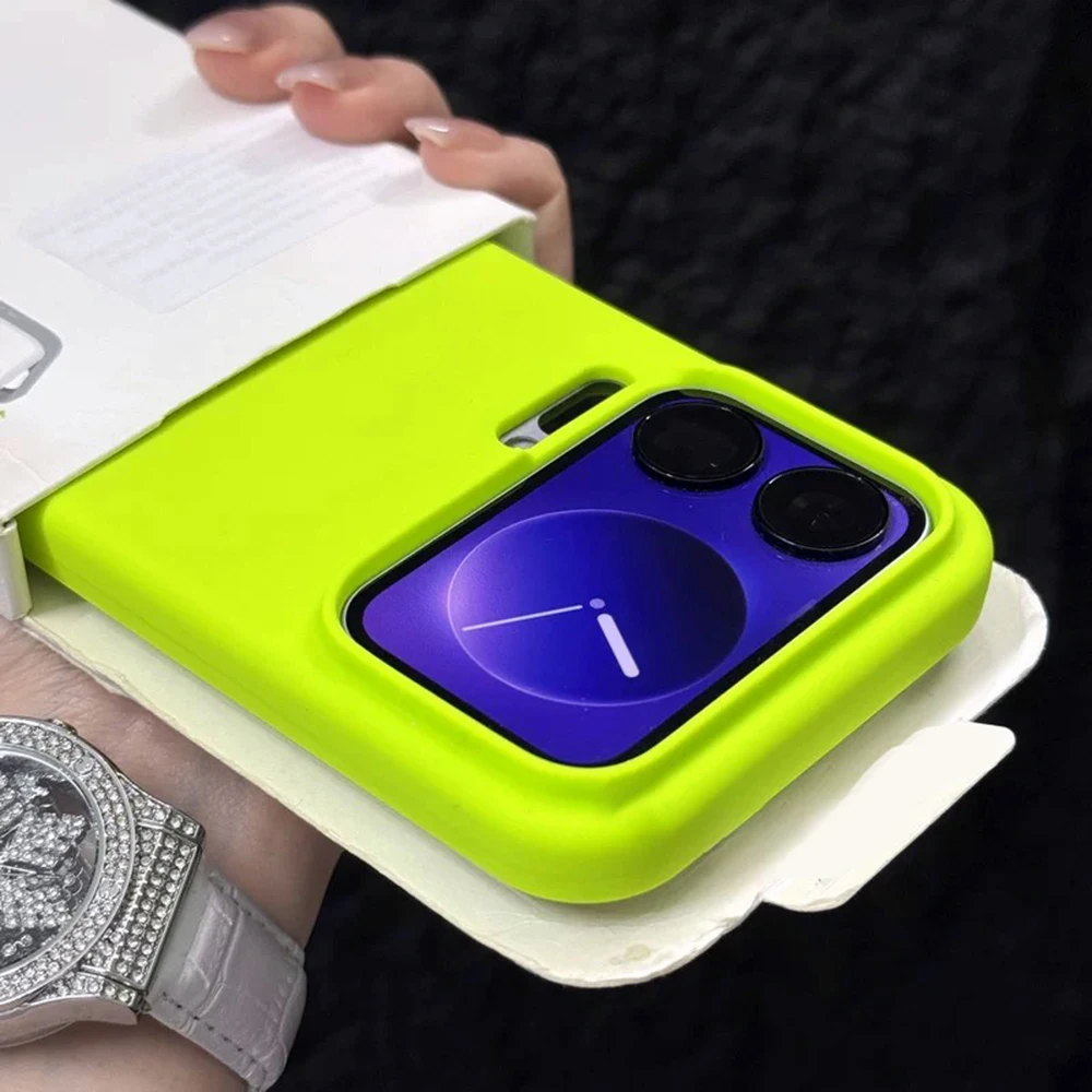 Sleek Matte Shockproof Liquid Silicone Phone Case – Simple Bright Design