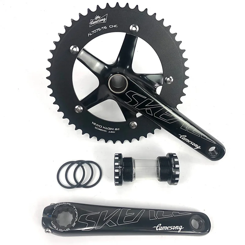 

49T 144BCD 1/8 Width Chain AL7075-T6 CNC Hollow Integrated SKE Crankset Vintage Single Speed Bike Repair Crank