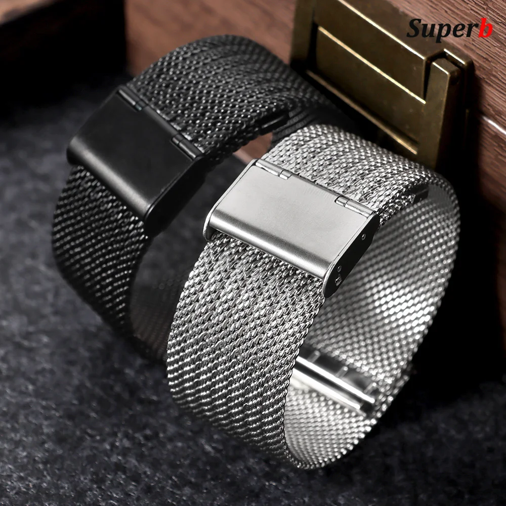 Milanese Mesh Loop Stainless Steel Watch Band Bracelet - Business Edition, 1.8mm Thickness