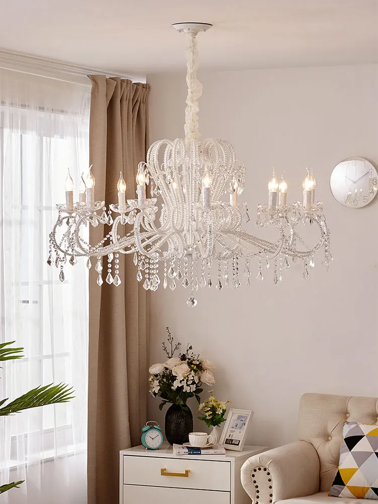 

French crystal chandelier,American retro high-end living room,dining room, study lighting,European style master bedroom