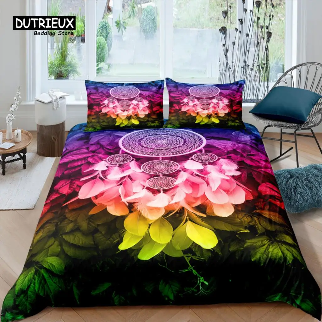 

Home Living Luxury 3D Dreamcatcher Bedding Set Leaves Duvet Cover Pillowcase Queen and King EU/US/AU/UK Size Comforter Bedding