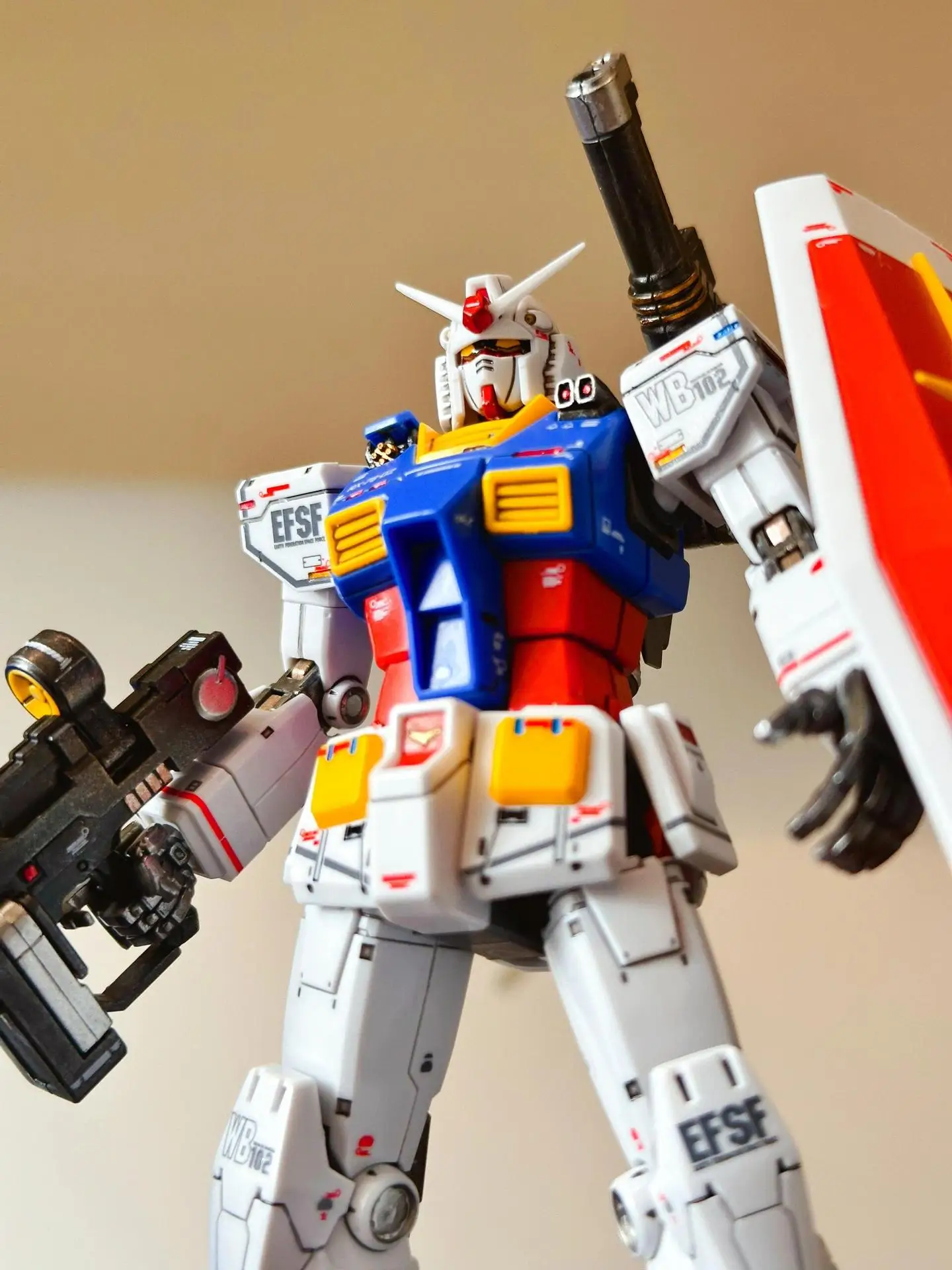 Bandai HGUC 1/144 RX 78 2 GTO Neugeborenen Yuanzu Modellbausatz mit Wasseraufklebern Animationsständer Sammlerfigur – Detail 1
