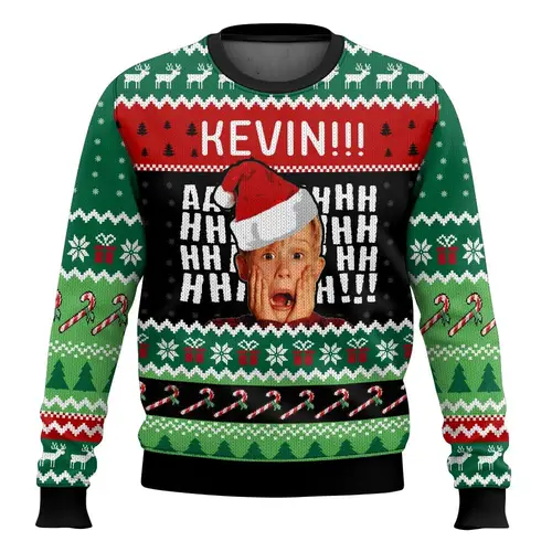 Merry Christmas alone at home Ugly Christmas sweater cartoon animation Men's pullover 2026 fashionable couple shirts Sweatshirt - Image 14