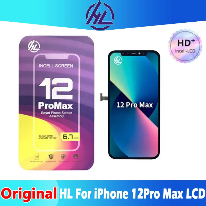 

ЖК-дисплей HL-incell HD + для IPhone 12 Pro Max, дисплей с 3D сенсорным дигитайзером в сборе, без битых пикселей, замена, оригинал