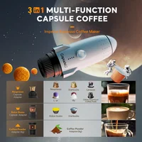 Portable Electric Espresso Machine Travel Coffee Maker for Camping 3 in 1 Self-Heating for Ground Coffee & DG NS Capsule Pods 2