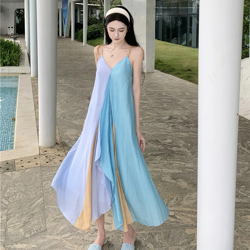 

New Elegant Women Backless Dress 2023 Summer Long Luxury Designer Vacation Party Clothing Vestidos Fairycore Sweet Sundress