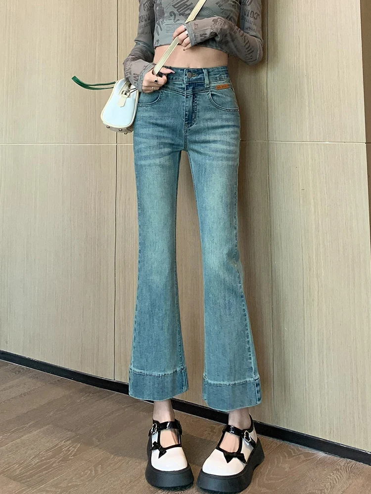 

Women's Retro High Rise Trouser Jean Luscious Curvy Flirty Bootcut Stretch Juniors Jeans True Love Trouser Wide Leg Jean