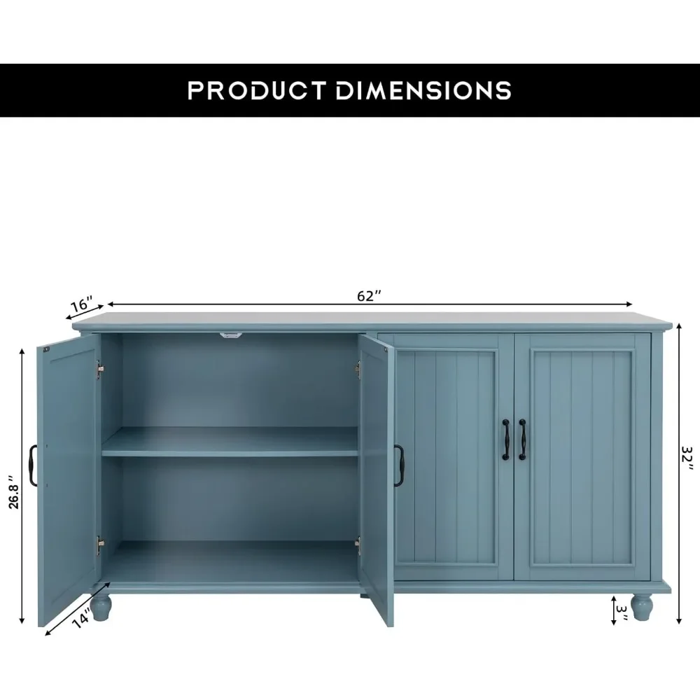 Buffet & Bar Cabinet with Storage, 62'' Coffee Bar Cabinet, Sideboard Storage Cabinet for Dinning Room, Kitchen