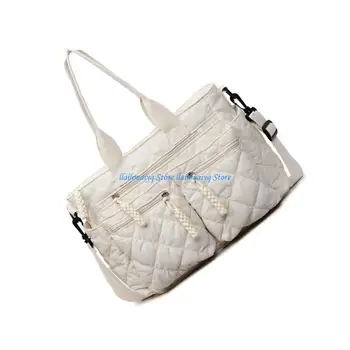 573B Puffer Toted Bag for Women Girls Crossbody Bag Quilted Top Handle Handbags Purses 1