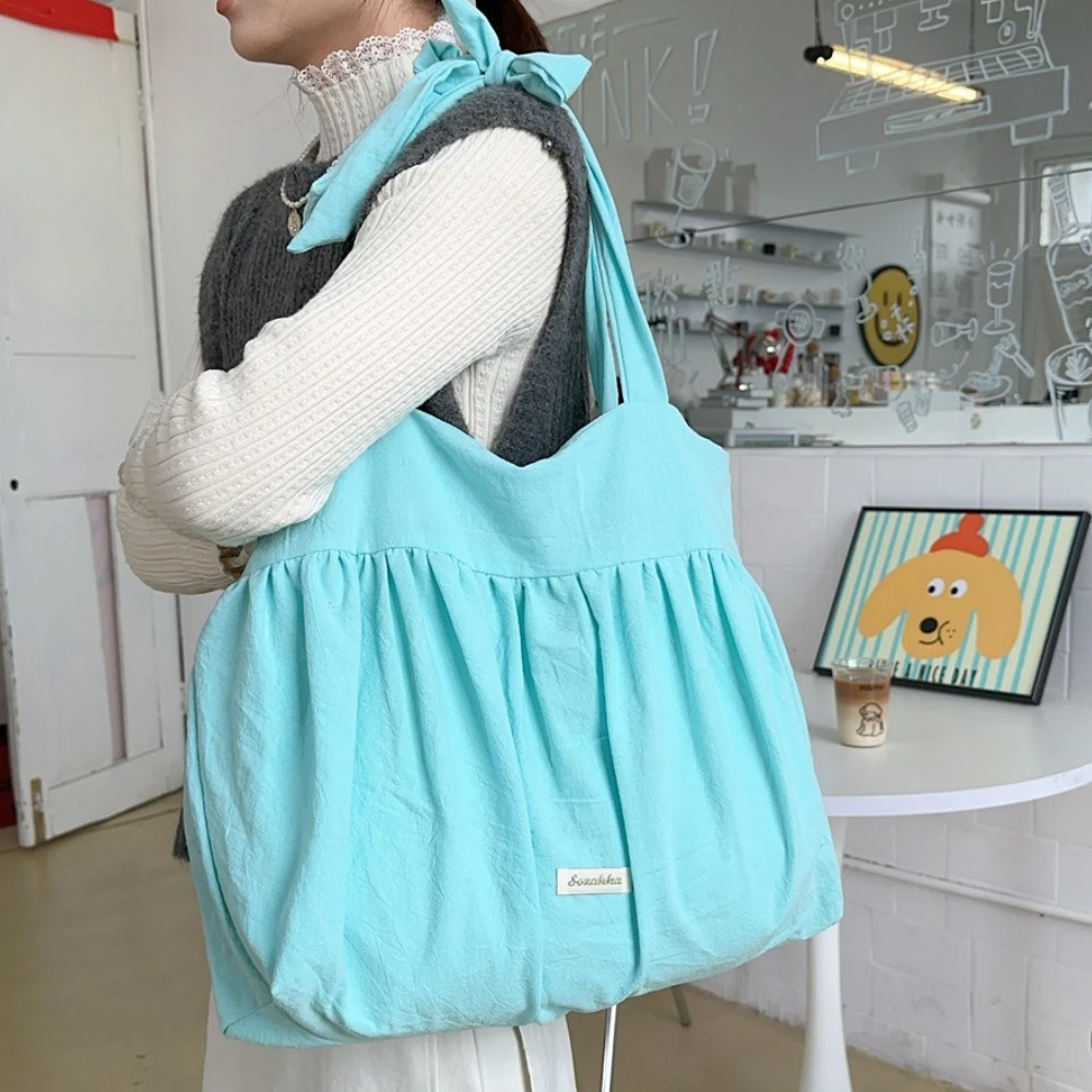 SOZAKKA Lazy Rabbit Large Capaci Tote Bag Belted Canvas Shoulder Bag Casual Sle Underarm Bag Spring Summer New Model Handbag
