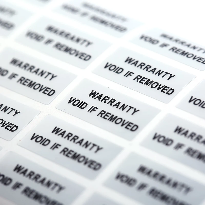 100-Piece Tamper-Proof Warranty Protection Stickers - Secure Adhesive Seals