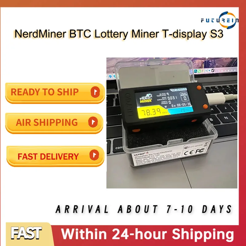 Offical Nerdminer V2.0 T-Display S3 Bitcoin Nerd Miner Hashrate 78Kh/S V1.6.3 Bitcoin Btc Lottery Miner Lilygo Btc Lottery Miner