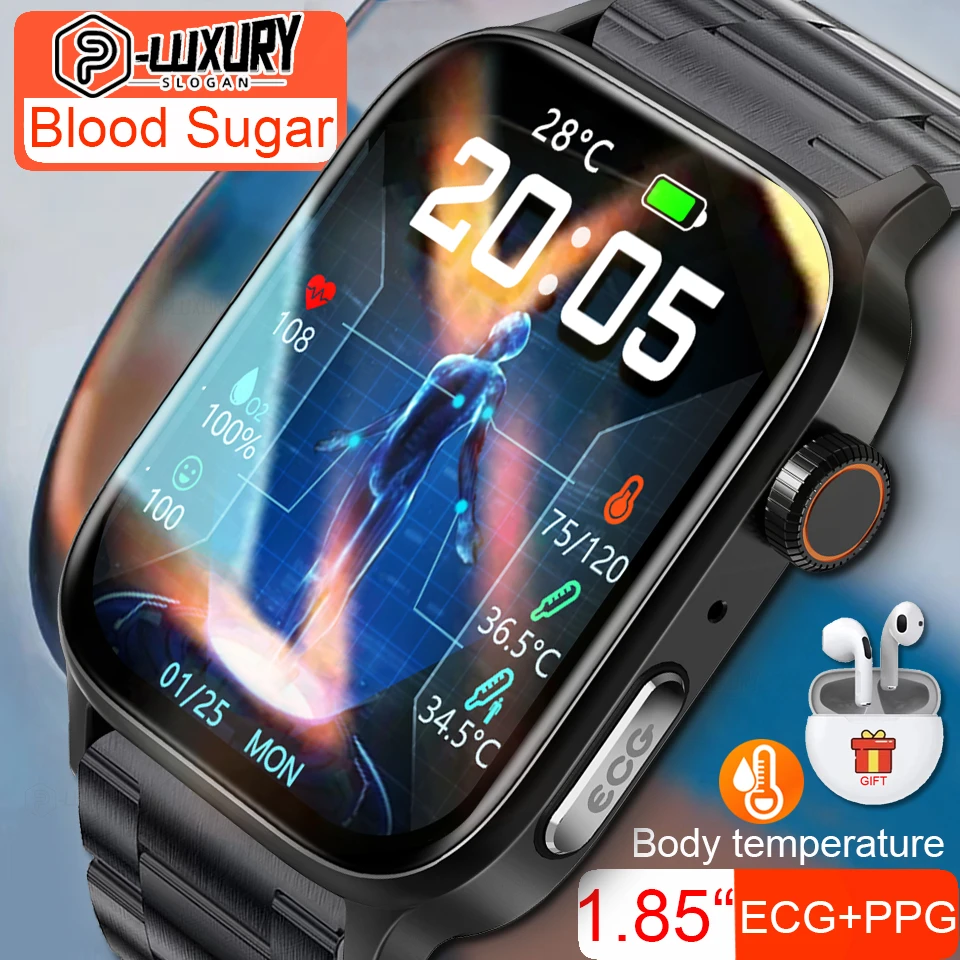 2023 New Noninvasive Blood Sugar Smart Watch Men Voice Calling