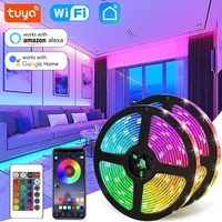 WiFi LED Strip Light Tuya Smart Life Flexible Light Lamp USB Desktop Screen TV BackLight Diode Tape Support Alexa Google 1
