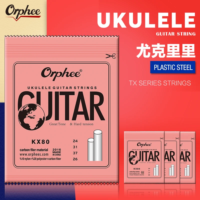 

Orphee KX80 Ukulele Strings White Plastic Steel Nylon Strings for Ukulele Professional Stringed Instruments Parts & Accessories