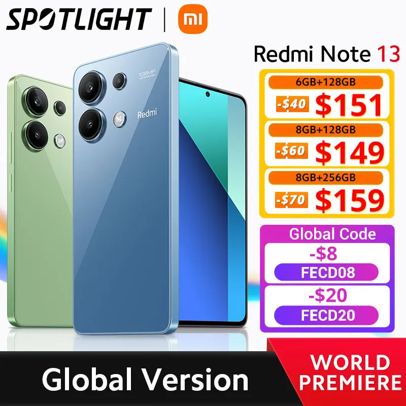 REDMI Note 13 5G (Gold, 256 GB 8GB RAM)6.67 108MP 5000 mAh Global Version  