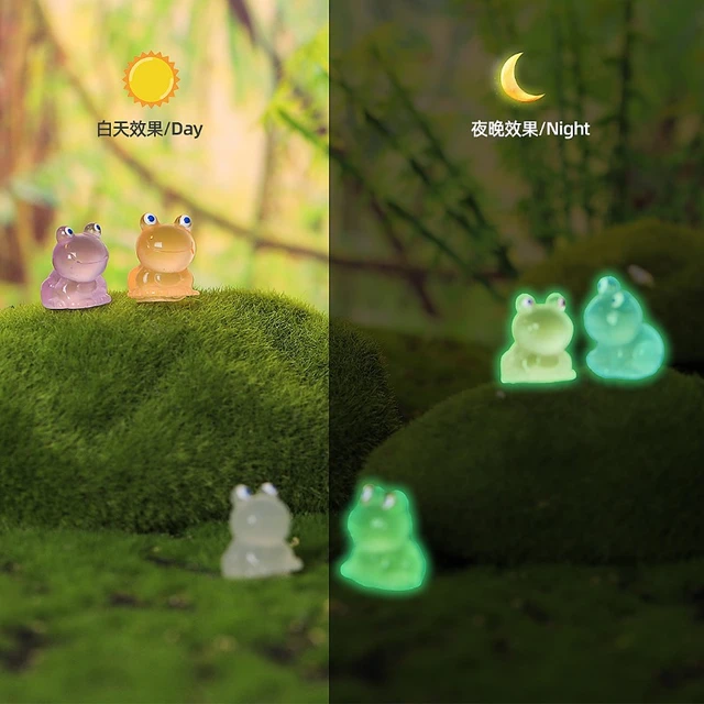 6PCS Luminous Mini Frogs Fairy Garden Decoration Miniature Frog Figurines  Glow At Night Home Decor Kawaii Accessories - AliExpress