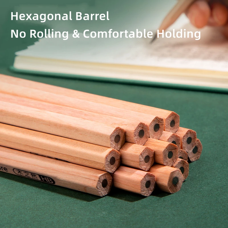 Eraser Pencil Writing Stationery Drawing Pencils DELI Natural Wooden 2B HB 10PCS Pack Black Lead Wood Writing Office School Stationery