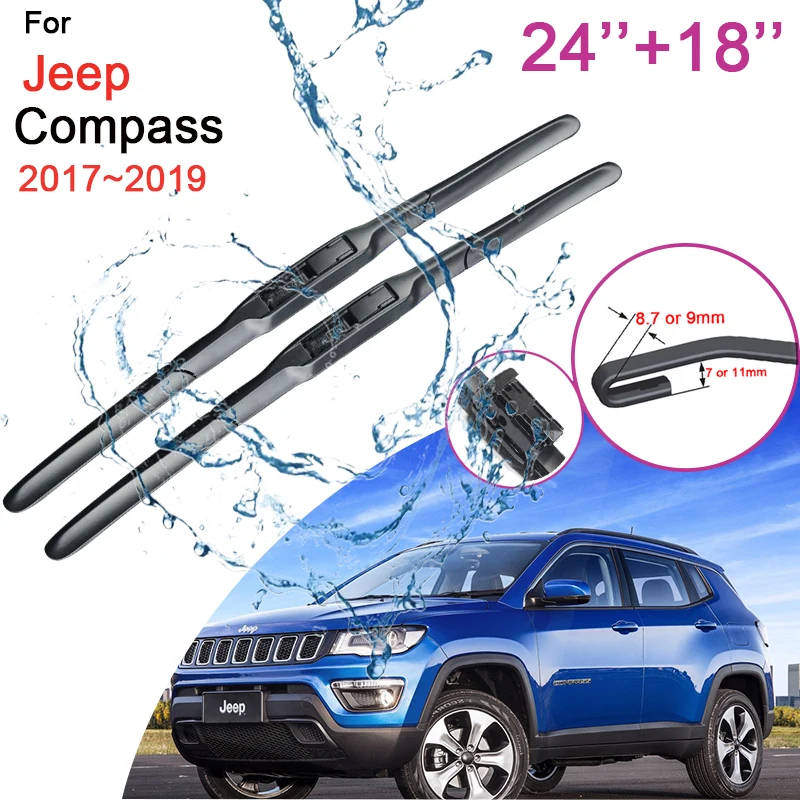 

Car Wiper Blades for Jeep Compass 2017 2018 2019 MK2 2nd Gen Front Window Windscreen Windshield Brush Car Sticker Accessories