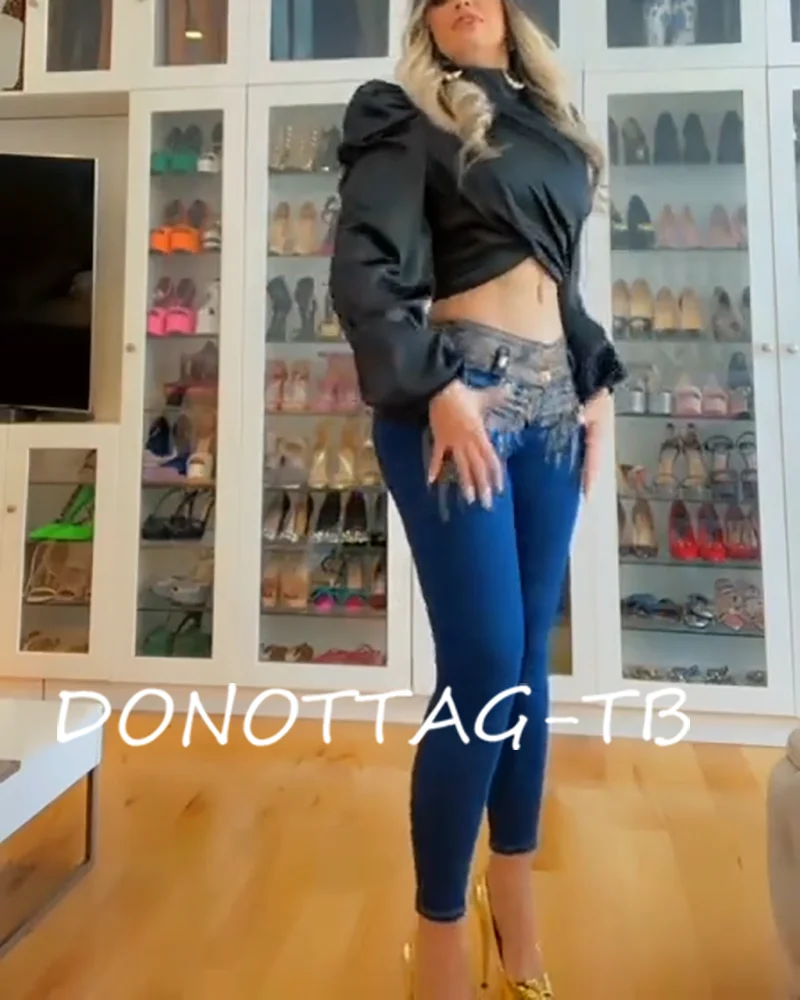 NEW Summer Pants With Buttons Bleached Stretchy Demin Middle Waist Girls' Tight Jeans Y2k Women Curvy Figur