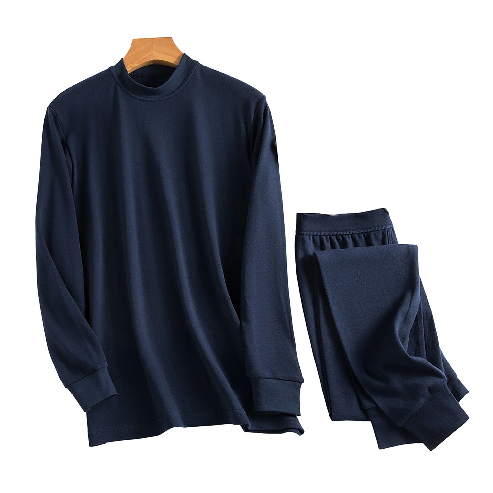 

2Pcs Men's Thermal Underwear Set Winter O Neck Warm Long Johns Top Bottoms Men Underwear Pajamas Set