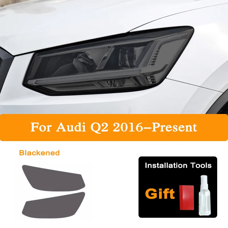 

Car Headlight Protective Film For Audi Q2 Q3 F3 8U Q5 Q7 4M Q8 SQ2 SQ5 SQ8 RSQ3 RSQ8 Tint Smoked Black TPU Sticker Accessories