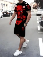 Ensemble décontracté homme respirant à manches courtes et short imprimé 3D pour l'extérieur, style urbain, deux pièces, vente chaude 5
