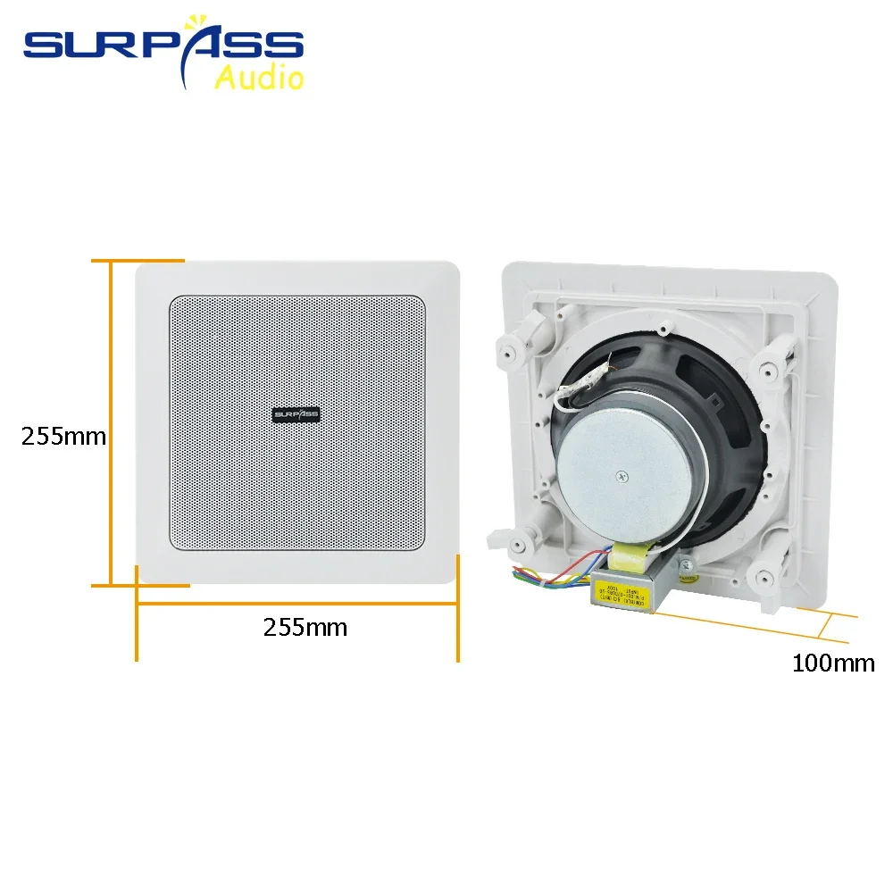 40W Fashion Wall-mounted Ceiling Speaker Public Address Broadcast Home Theater Sound System Coxial Stereo HiFi Roof Loudspeaker