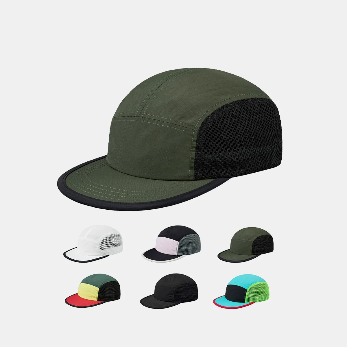 Ultralight 5 Panel Mesh Cap Dry Quick Breathable Running Cap Outdoor Sports Hat For Cycling Baseball Trail Running Snapback Hat