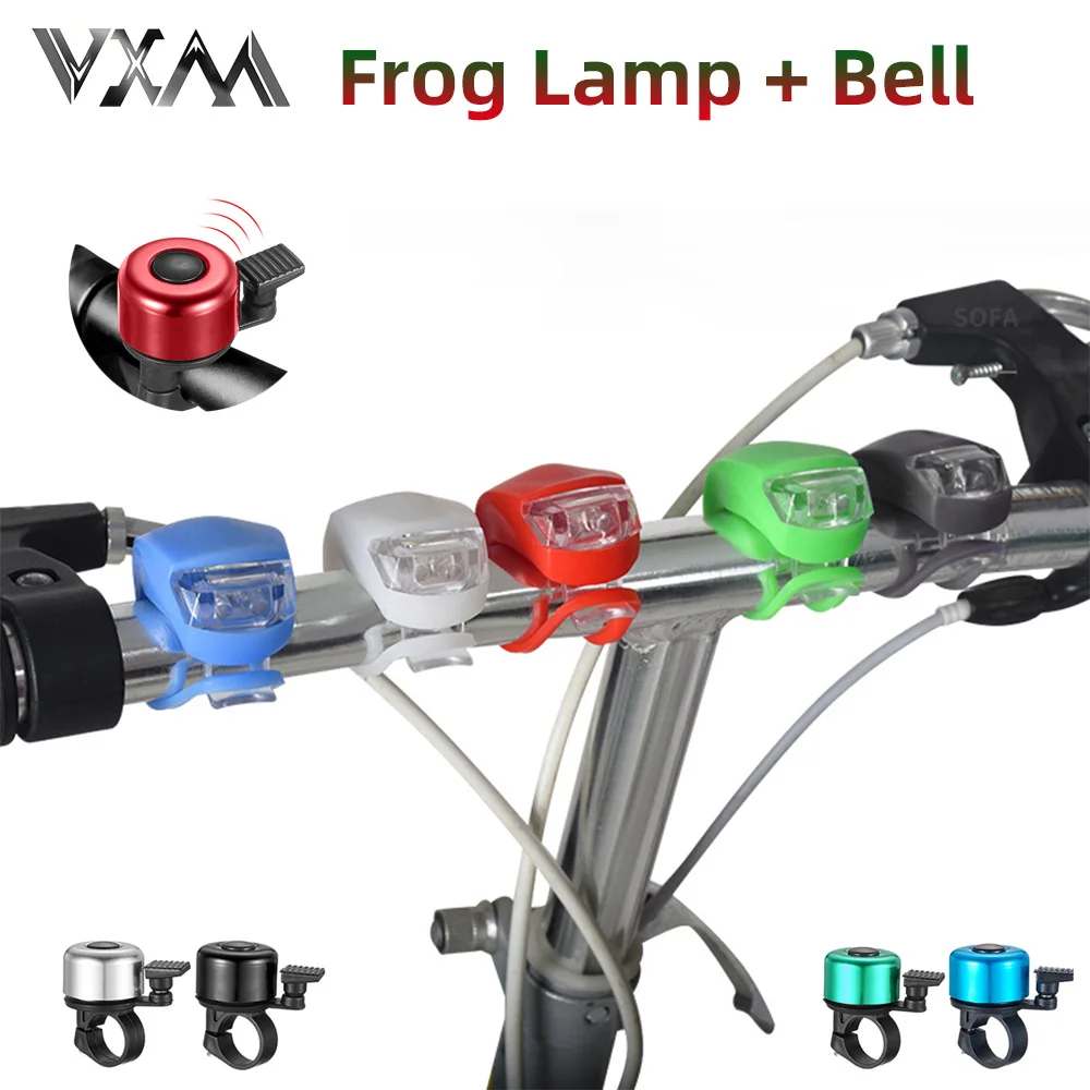 

Велосипедная лампа в виде лягушки, силиконовая горячая модель, передняя и задняя Фирменная безопасность с велосипедным колокольчиком, велосипедный руль, металлическое кольцо, аксессуары для звонков