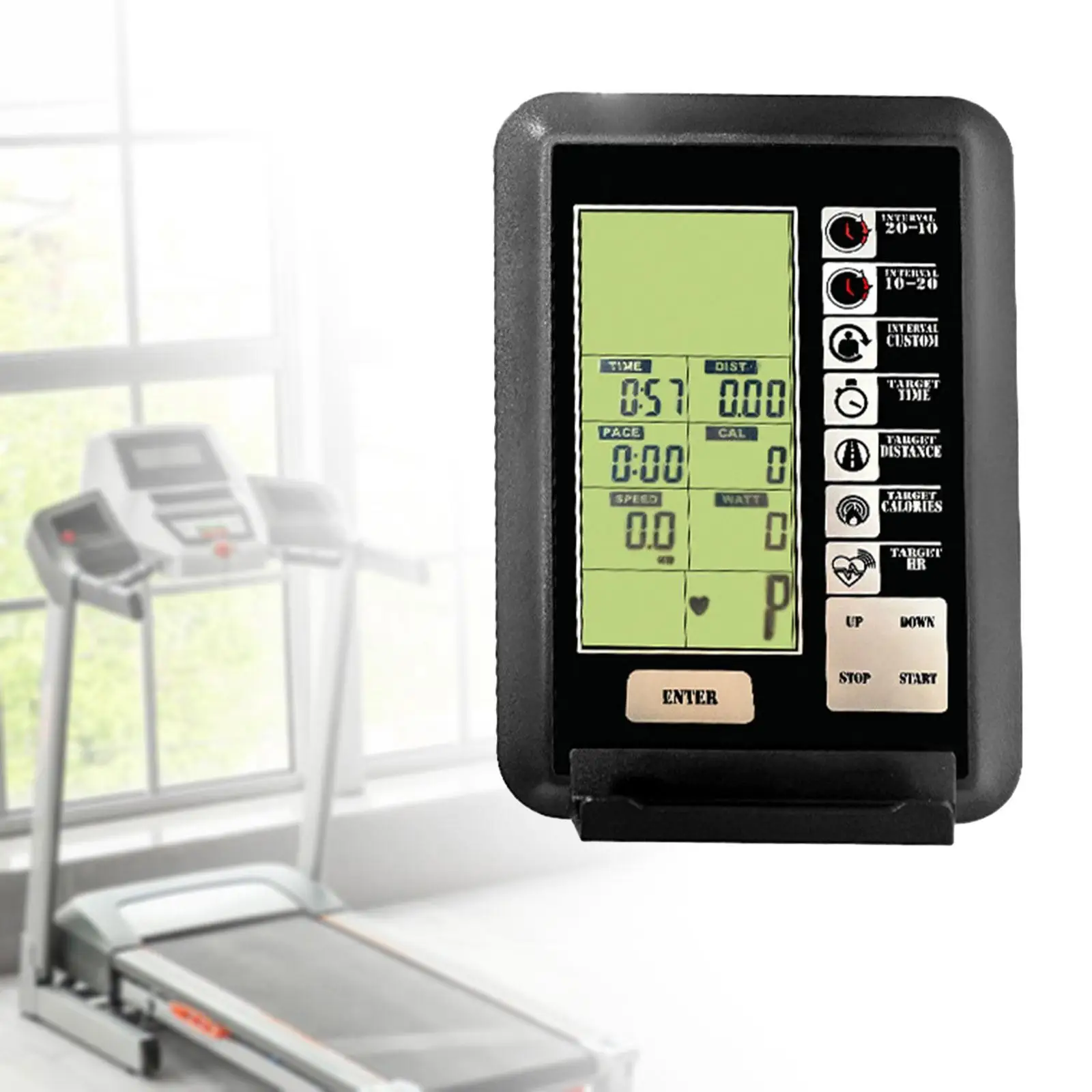 Display Monitor Per Cyclette, Multifunzione Con Tempo, Distanza, Calorie, Velocità, Potenza E Giri/min, Compatibile Con Cyclette Resistenti Al Vento