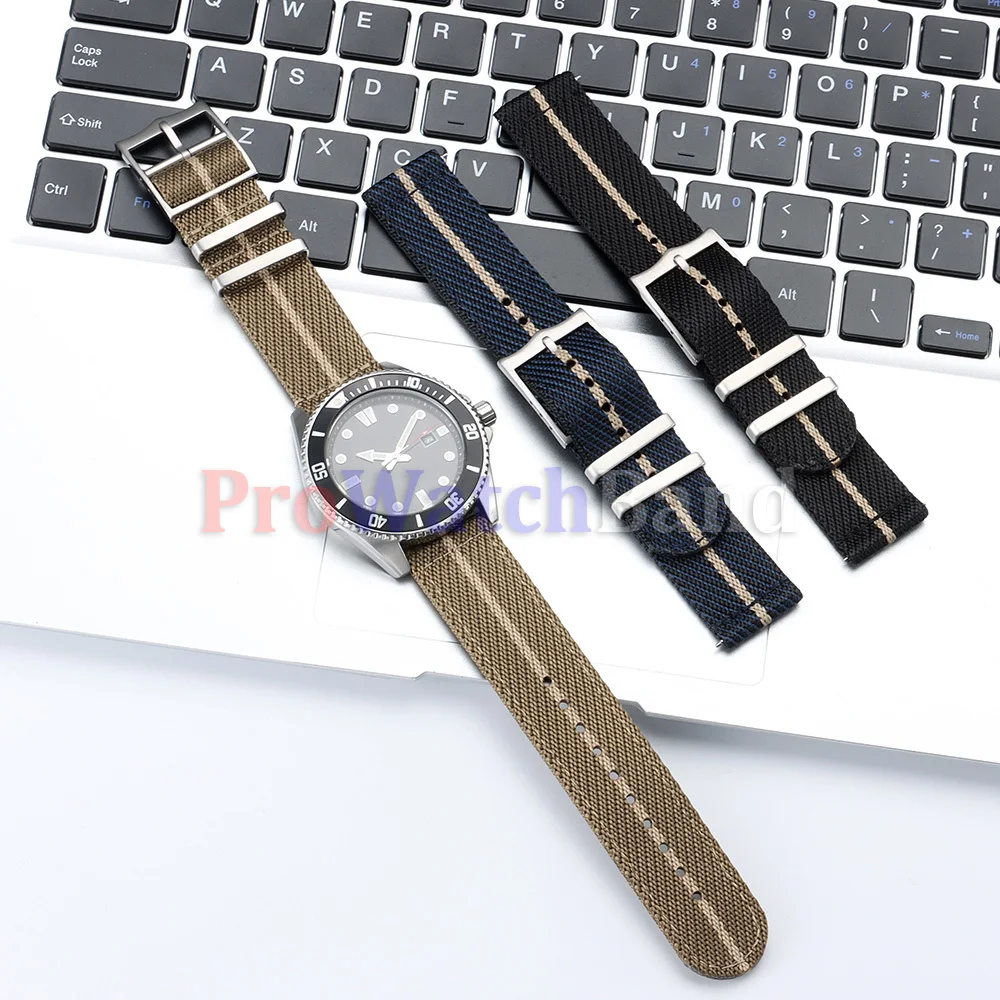 Versatile Quick Release Nylon Sailcloth Watch Strap - Canvas Fabric Bracelet (20mm, 22mm)