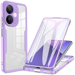 Enhanced Shockproof Full Body Protective Case with Screen Protector for Vivo V70 Lite 5G (Purple)