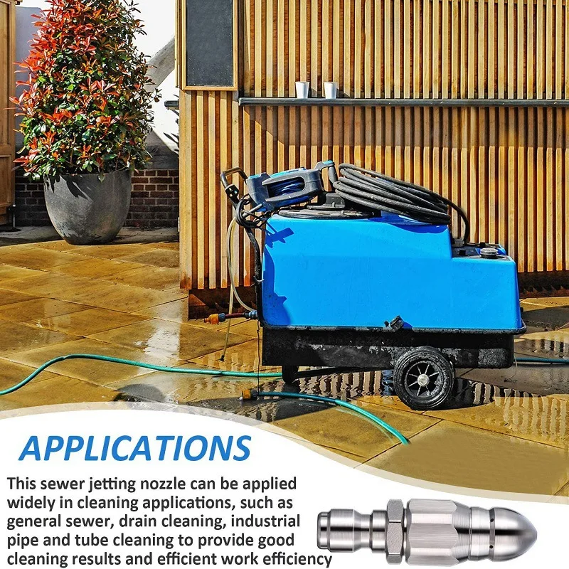 High-Pressure Stainless Steel Water Jet Sprayer Nozzle for Efficient Sewer Cleaning