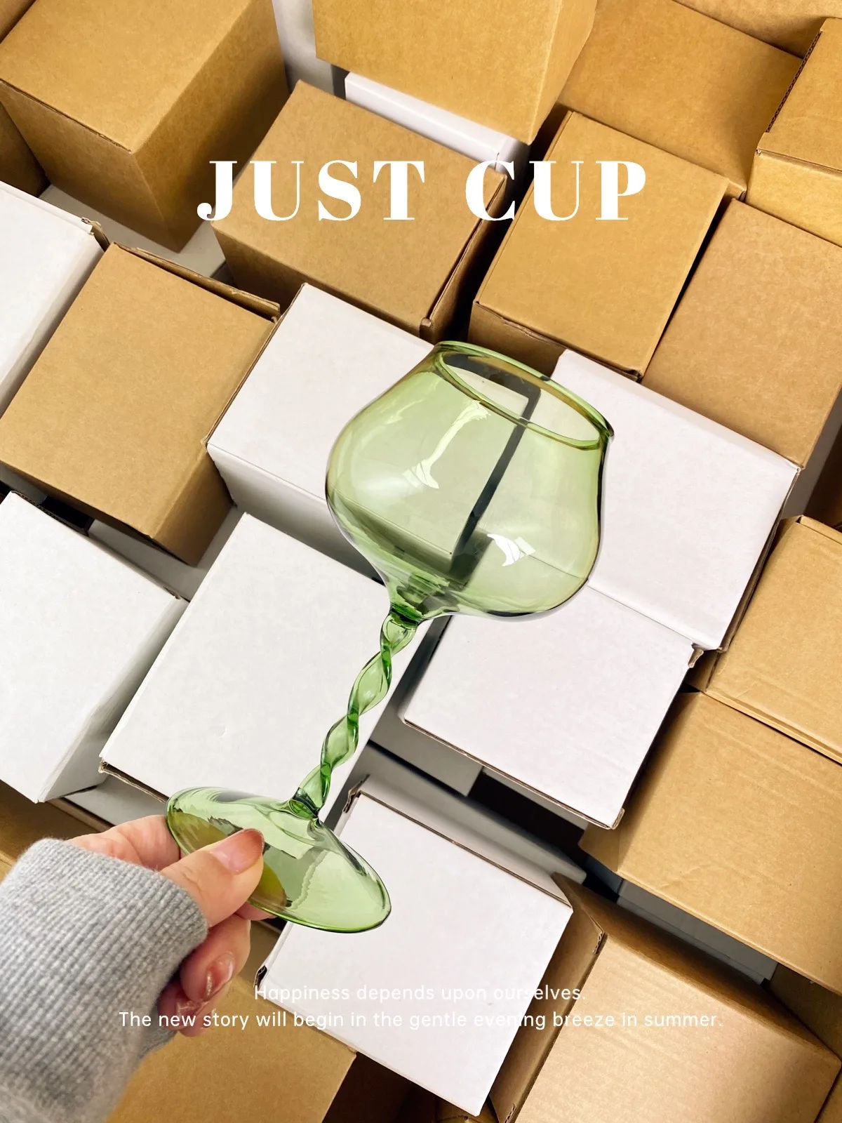 

320ml Green Conch Goblet Red Wine Glass Fashion Creative Champagne Wine Glass Green Spiral Cup Stem Barware