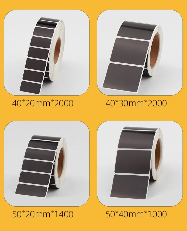 Waterproof Black PP Sticker 30 40 50 60 70 80 90 100mm Vinyl Transfer Carbon Printer Label or For Foil/UV