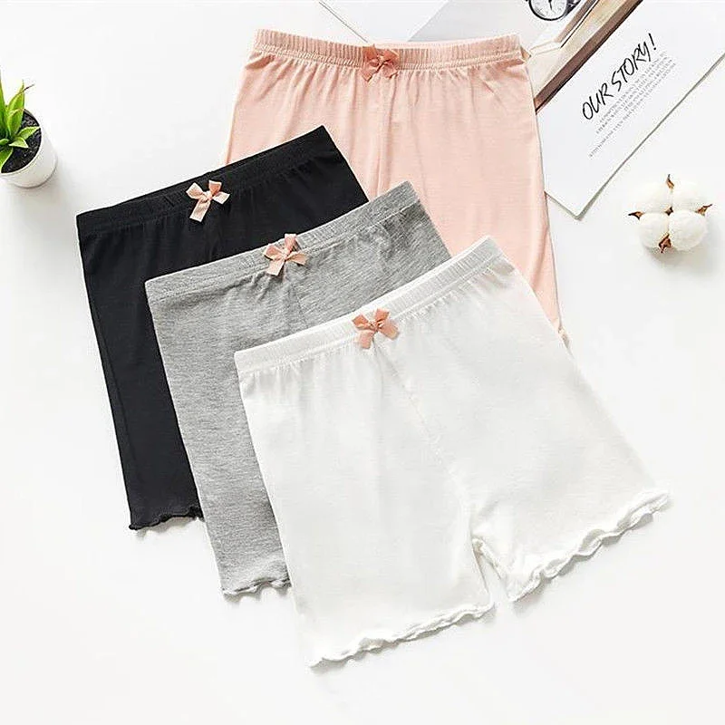 여아용 언더팬츠 신축성 안전 팬티, 3-12 세 여아용 짧은 브리프, 코튼 언더팬츠, 3 개, 5 개, 여름