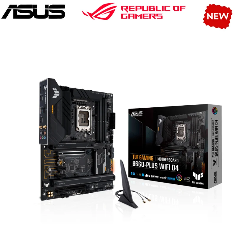 Nuovo B660 Per Asus Tuf Gaming B660-Plus Wifi D4 Lga 1700 Scheda Madre Ddr4 B660 Supporta Cpu I5 10400F I3 12100F 12400F