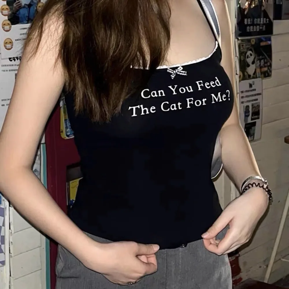 Polyester Lace Vest Women Streetwear Cami Shirts