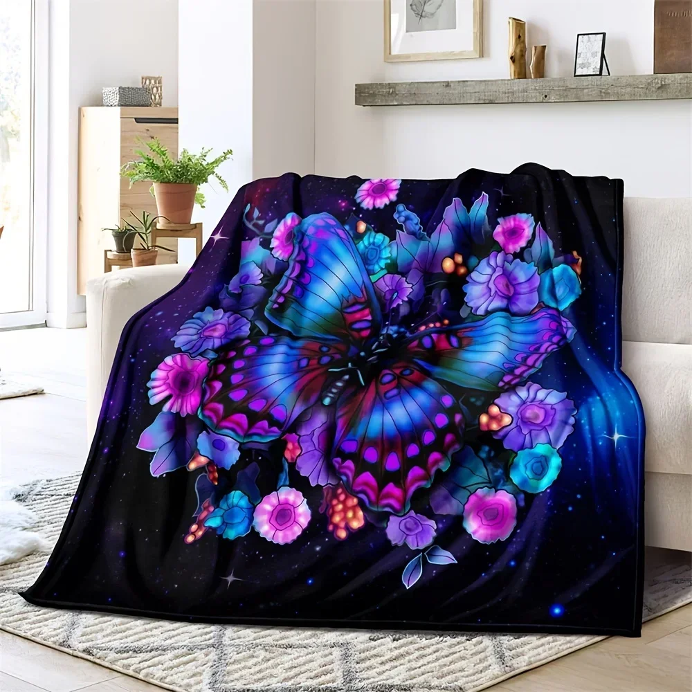 Microfiber Butterfly Blanket Super Soft Throw Blankets For Bed Bedspread Sofa Decorative Camping Picnic Winter Warm Blanket 2