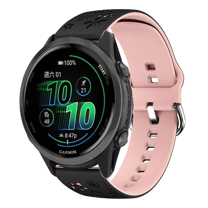 Comfortable 20mm Laser Engraved Silicone Strap Replacement Band