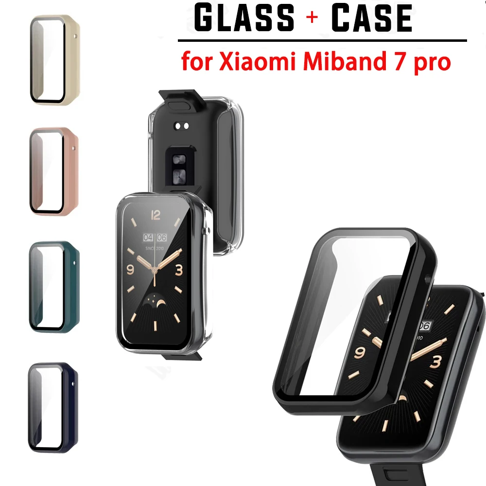 

Tempered Glass Screen Protective Case Protector Film for Xiaomi 7 Pro Full Protection Watch Case Cover for mi band 7 pro watch