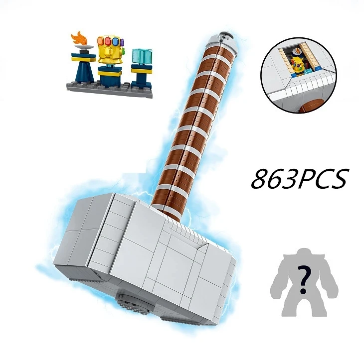 Disney Heores Armi Thors Thunder Hammer Mech Avenger Model Building Block Brick Gift Toy Kid