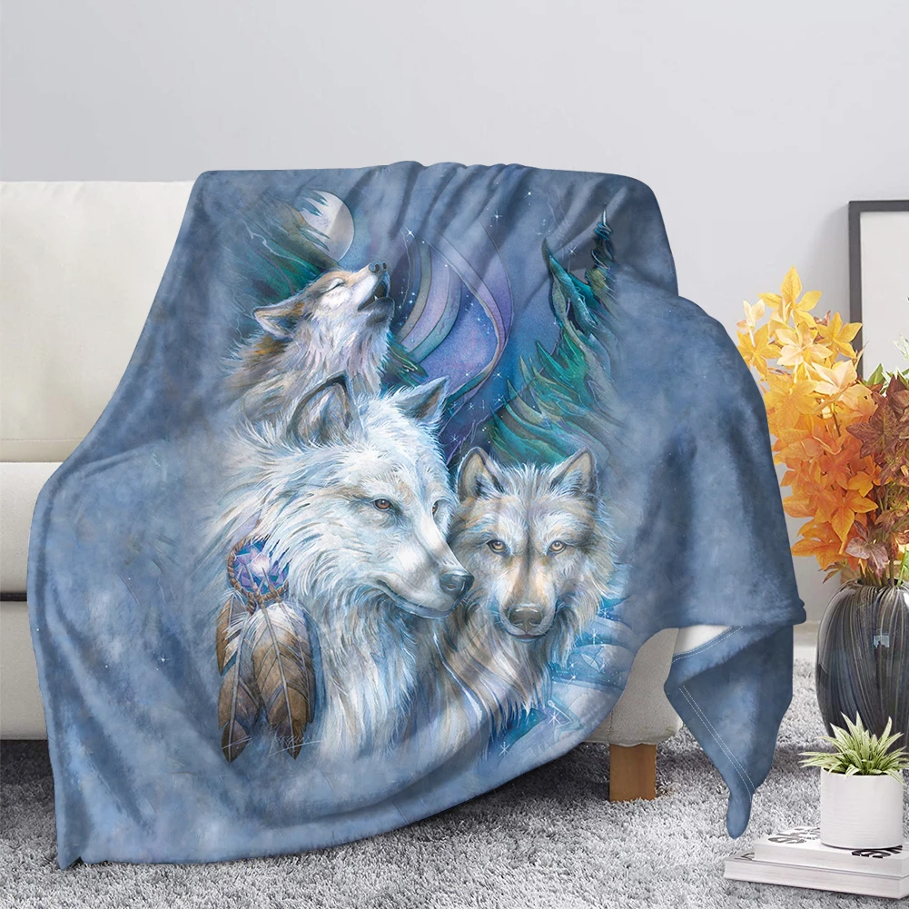 Blue Grey Wolf Blanket Faux Fur Throw Grey Blue Throw Blanket Faux